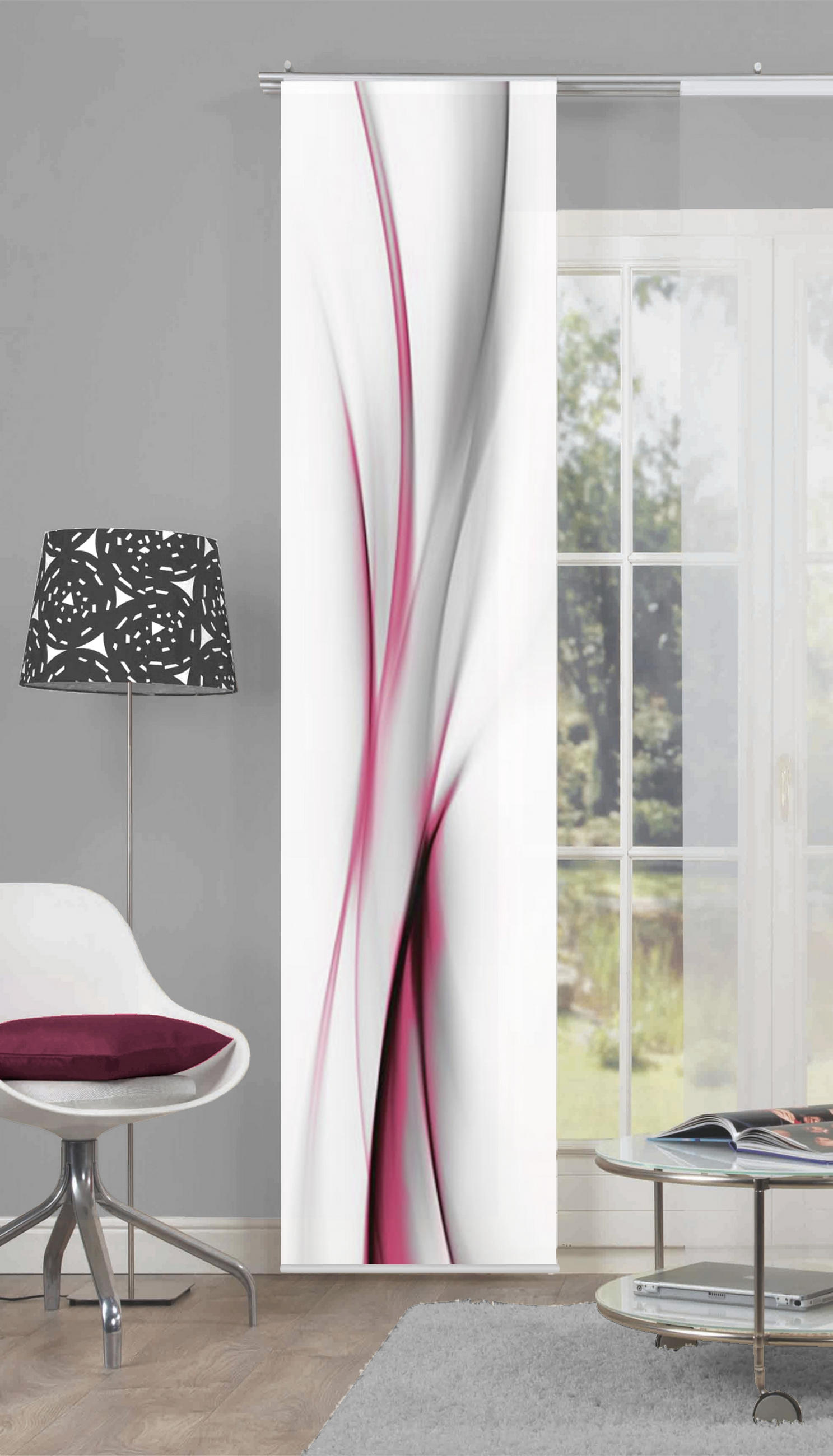 FLÄCHENVORHANG   blickdicht   60/245 cm  - Rot, Design, Textil (60/245cm)
