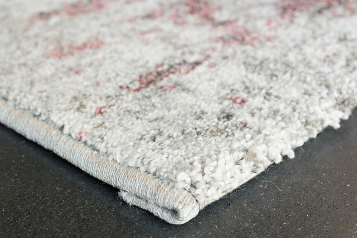WEBTEPPICH Wohnzimmer 133/195 cm Sorrent Grau, Rosa, Silberfarben rechteckig  - Silberfarben/Rosa, Design, Textil (133/195cm) - Novel