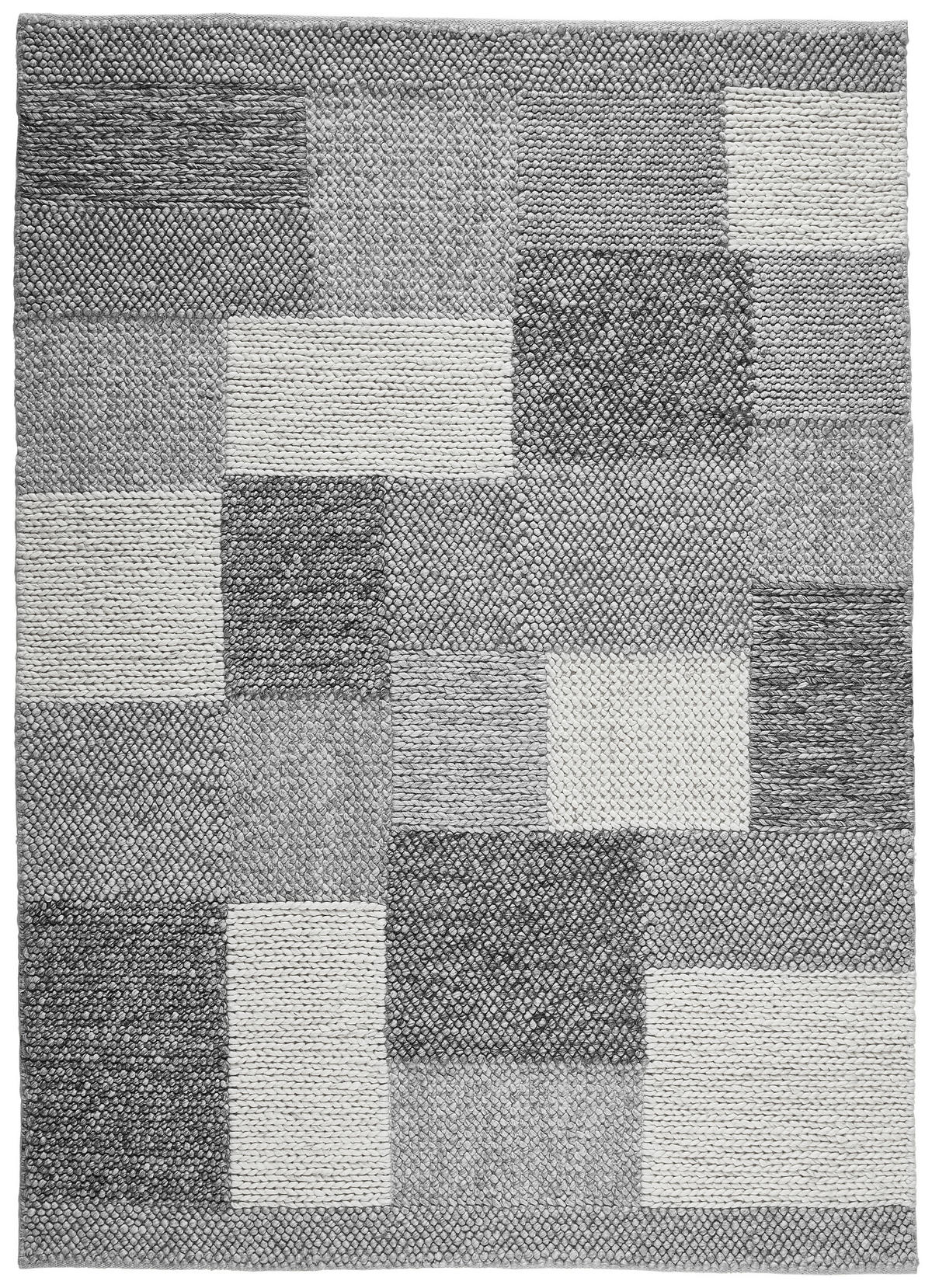 HANDWEBTEPPICH 80/150 cm Nordic Grau, Dunkelgrau  - Dunkelgrau/Grau, Natur, Textil (80/150cm) - Linea Natura