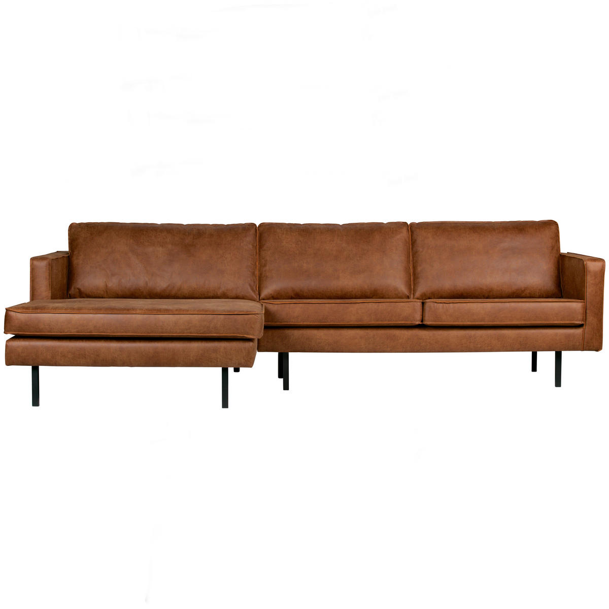 ECKSOFA Rodeo Cognac Echtleder  - Cognac, Design, Leder/Textil (155/300cm) - Livetastic