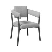 GARTENSTUHL Metall, Textil Anthrazit, Hellgrau  - Anthrazit/Hellgrau, Modern, Textil/Metall (65/77/61cm) - Ambia Garden