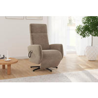RELAXSESSEL Flachgewebe Aufstehhilfe    - Hellbraun/Schwarz, KONVENTIONELL, Textil/Metall (71/110/82cm) - Sit & More