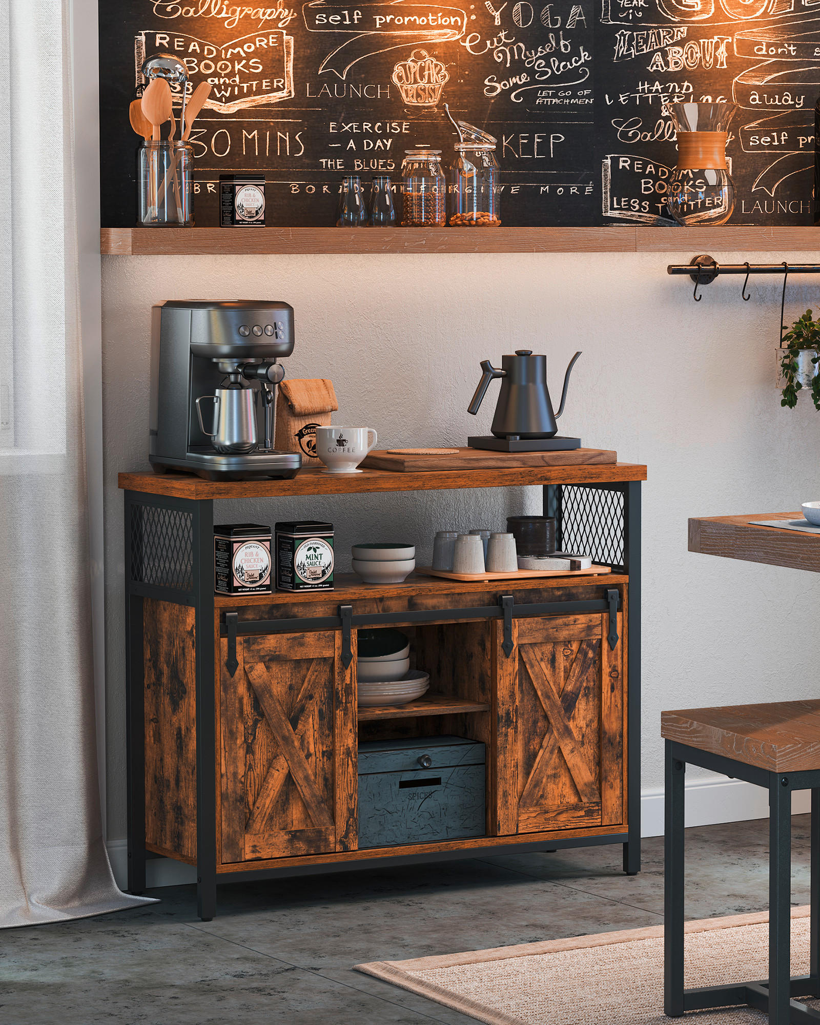 KOMMODE 100/80/33 cm  - Schwarz/Braun, Trend, Holzwerkstoff/Metall (100/80/33cm) - Boxxx