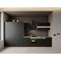 Bucătărie Standard  - culoare inox/culoare lemn stejar, Trend, metal/material pe bază de lemn (370cm) - Respekta