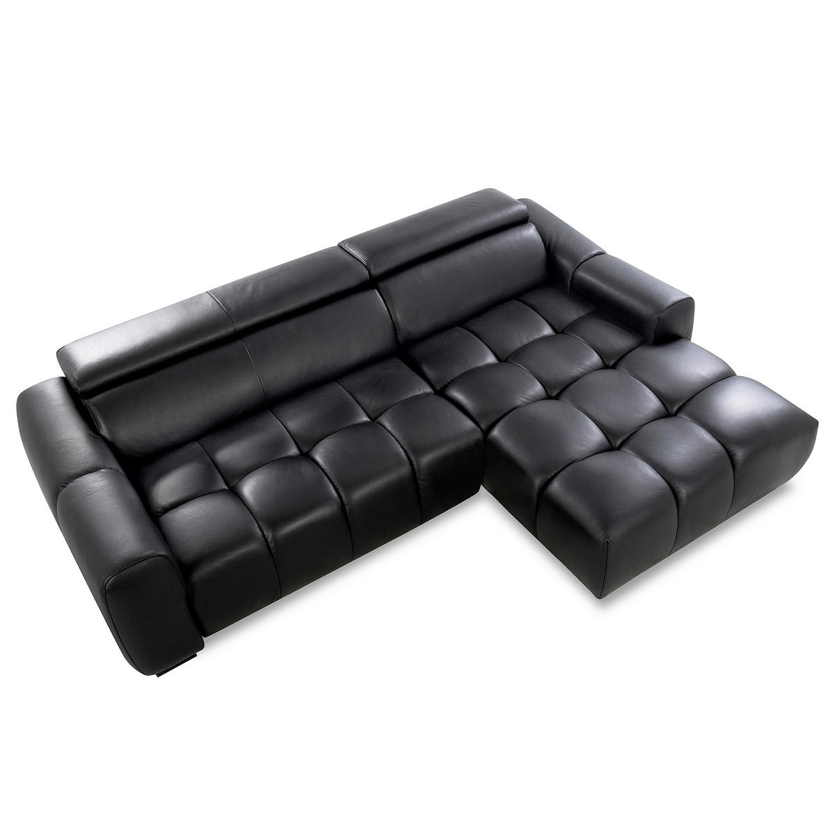 ECKSOFA  Echtleder Schwarz  - Schwarz, Design, Leder/Kunststoff (274/177cm) - Livetastic