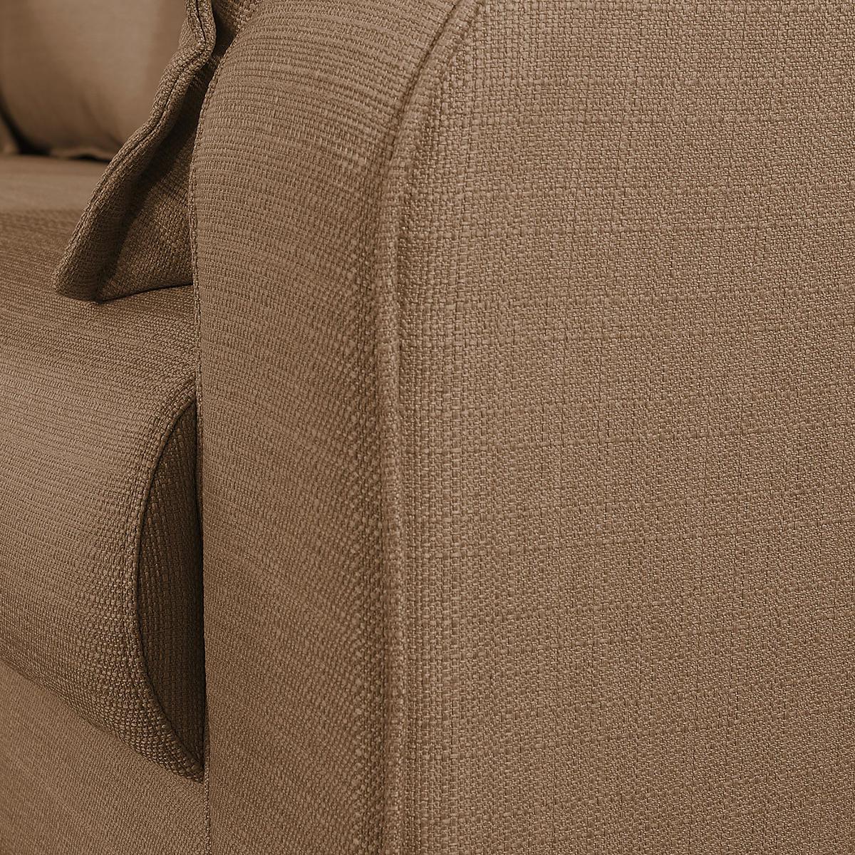 ECKSOFA Beata Hellbraun Mikrofaser  - Wengefarben/Hellbraun, Design, Holz/Textil (150/230cm) - Livetastic
