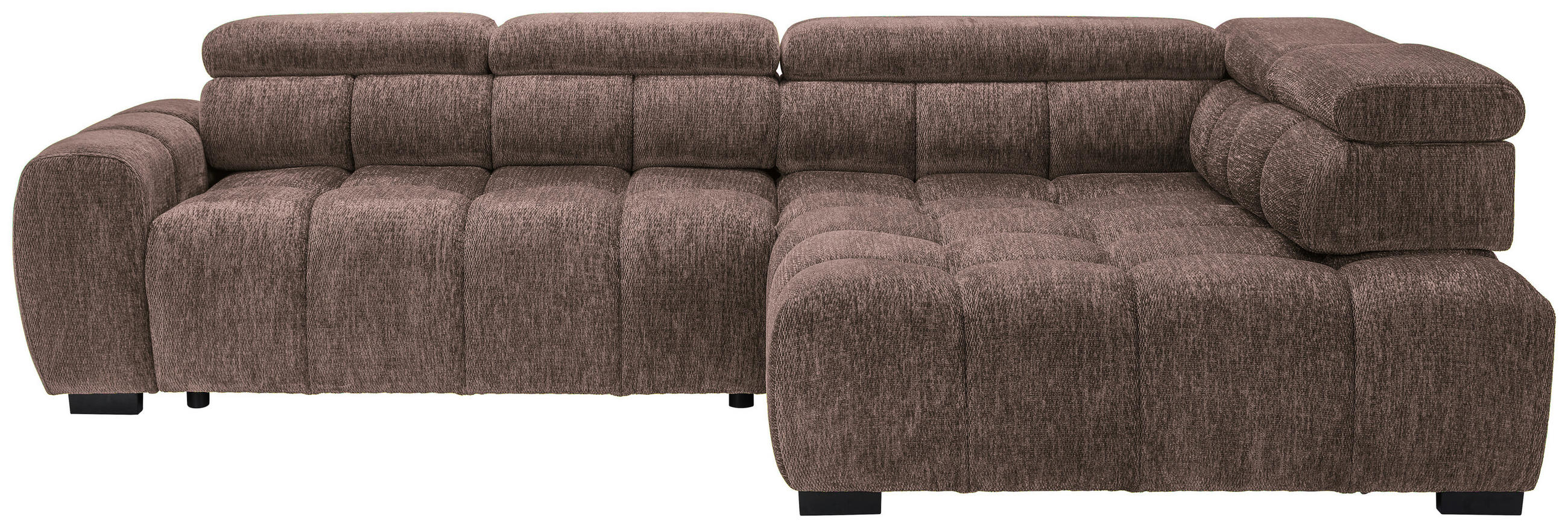 ECKSOFA inkl. Funktionen Braun Webstoff  - Schwarz/Braun, MODERN, Kunststoff/Textil (297/205cm) - Welnova
