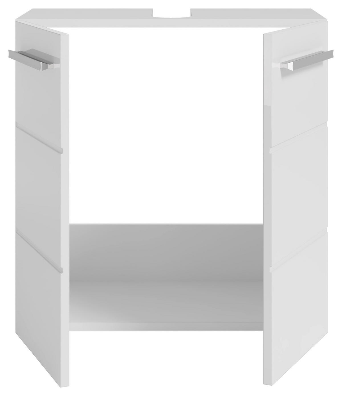 WASCHBECKENUNTERSCHRANK 60/62/31 cm  - Chromfarben/Weiß Hochglanz, MODERN, Holzwerkstoff/Kunststoff (60/62/31cm) - MID.YOU