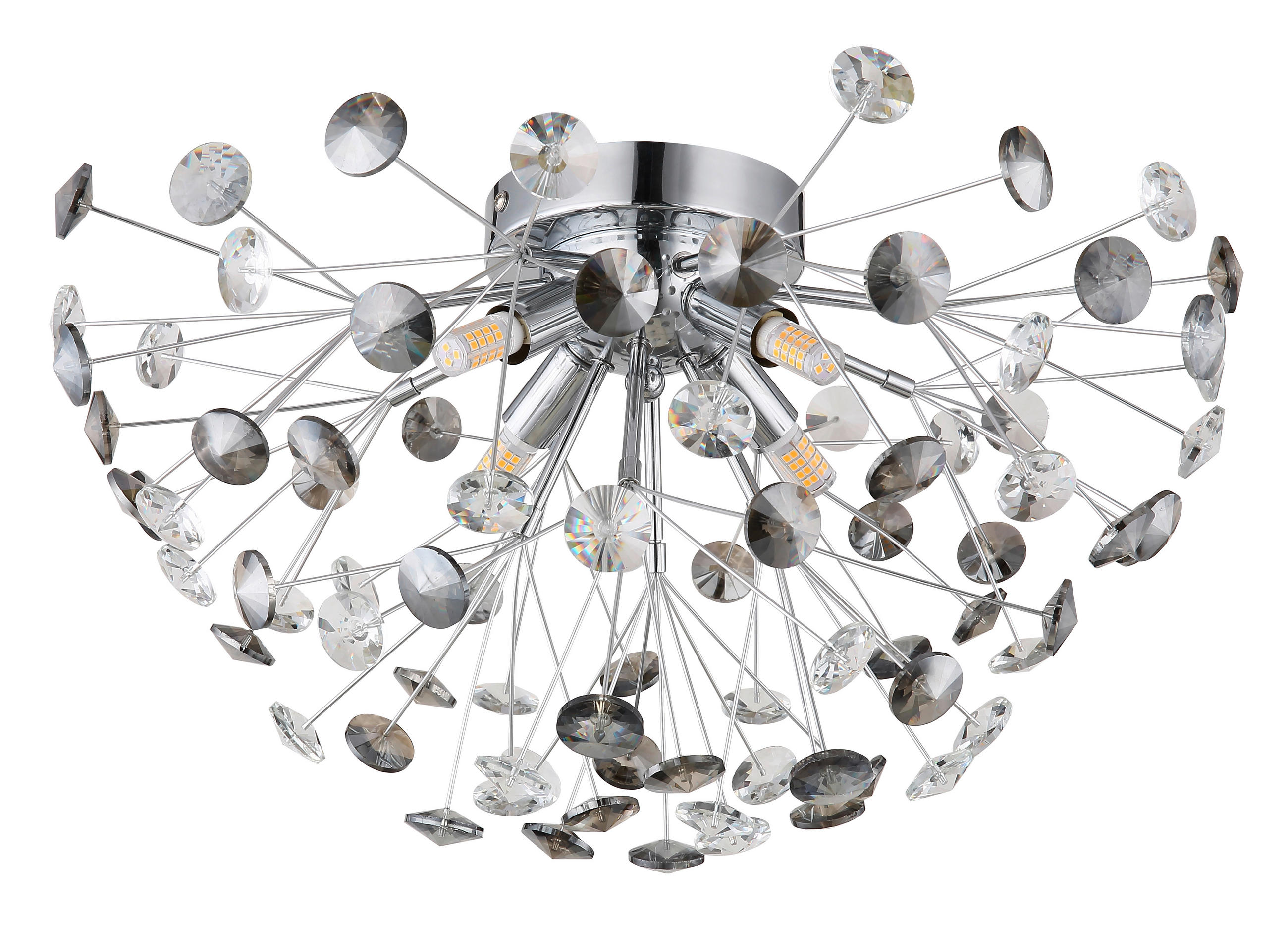 KRISTALL-DECKENLEUCHTE 45/25 cm   - Klar/Chromfarben, KONVENTIONELL, Glas/Metall (45/25cm) - Globo