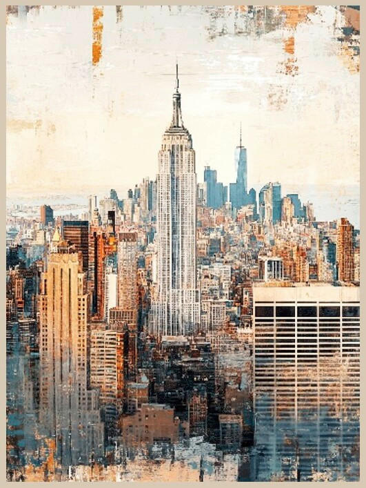 Euroart Metallbild Manhattan - Colour Effect Mehrfarbig 60x80x4 cm