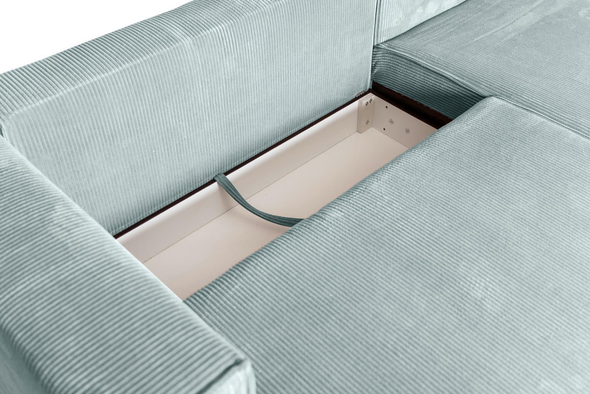 ECKSOFA Grau Cord  - Braun/Grau, KONVENTIONELL, Holz/Textil (230/190cm) - Carryhome