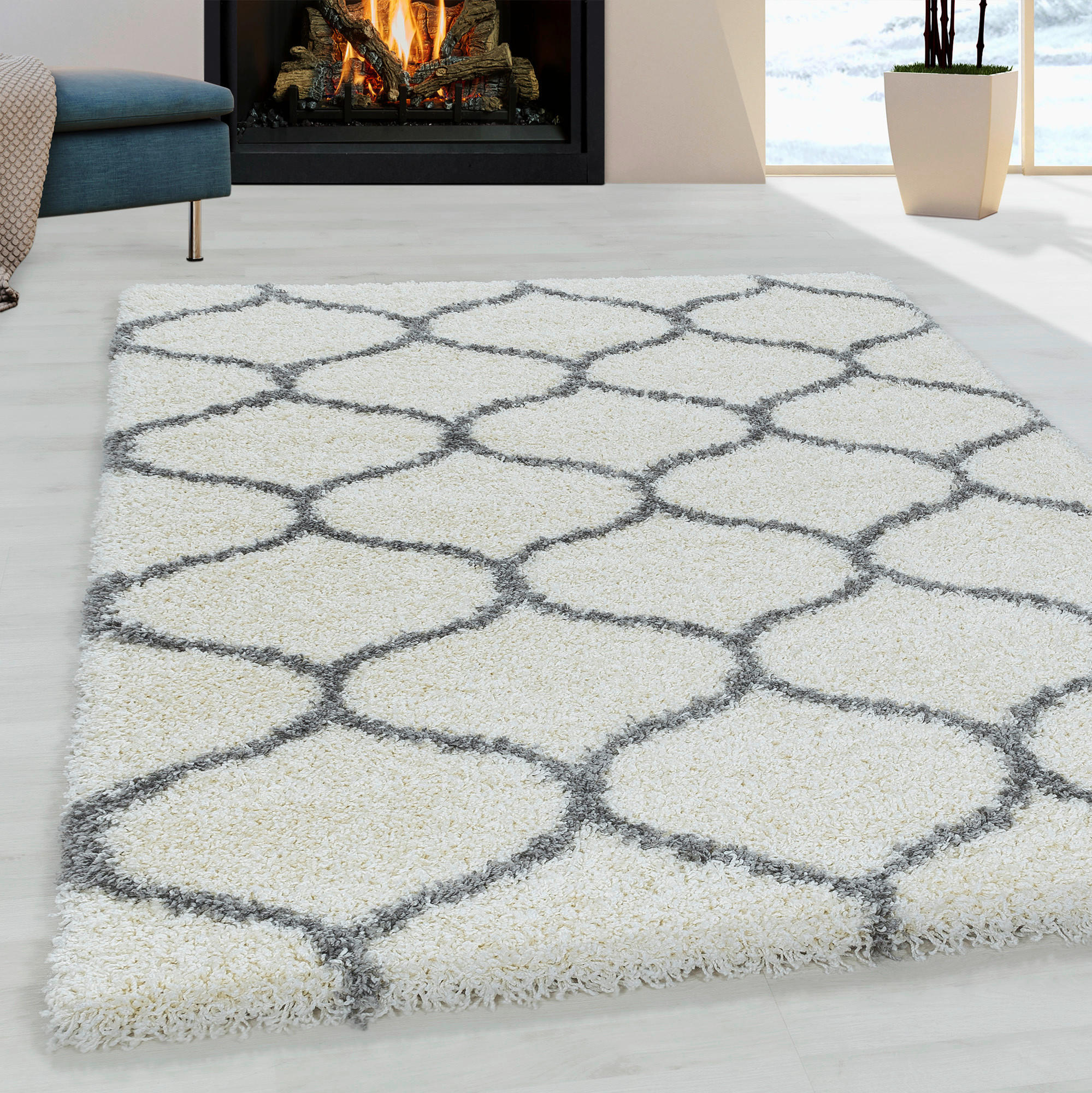 VÄVD MATTA 80/150 cm Salsa 3201 Creme  - cremefärgad, Design, textil (80/150cm)