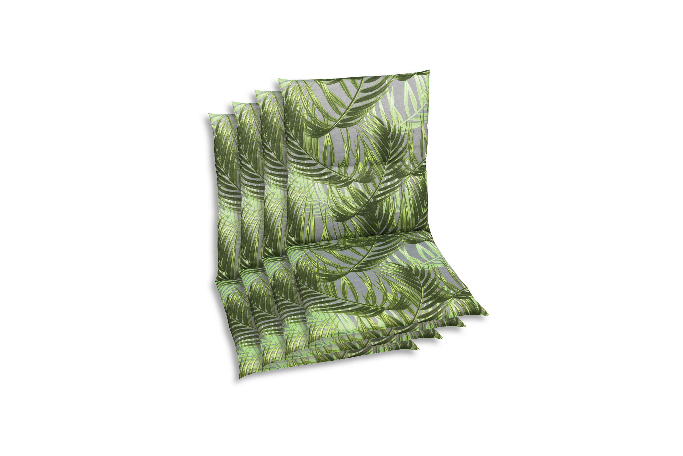 SESSELAUFLAGENSET Blätter  - Grau/Grün, KONVENTIONELL, Textil (48/5/98cm)