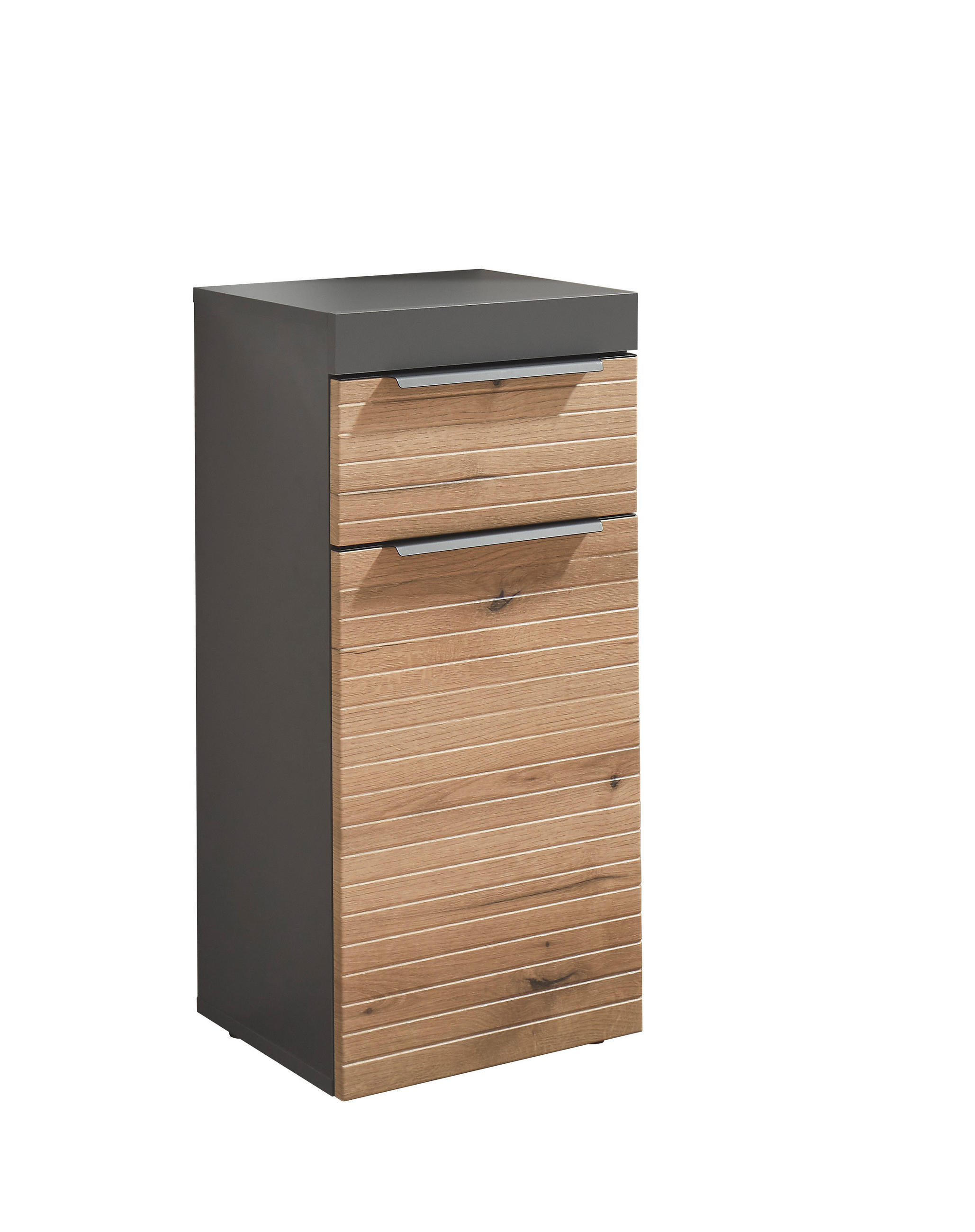 MIDISCHRANK 36/79/31 cm  - Eichefarben/Schwarz, Basics, Holzwerkstoff/Kunststoff (36/79/31cm) - MID.YOU