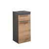 MIDISCHRANK 36/79/31 cm  - Eichefarben/Schwarz, Basics, Holzwerkstoff/Kunststoff (36/79/31cm) - MID.YOU