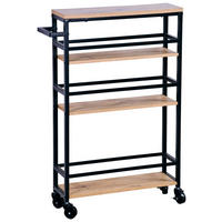 SERVIERWAGEN in Schwarz, Eichefarben  - Eichefarben/Schwarz, Basics, Holzwerkstoff/Metall (50/81/15cm) - Kesper