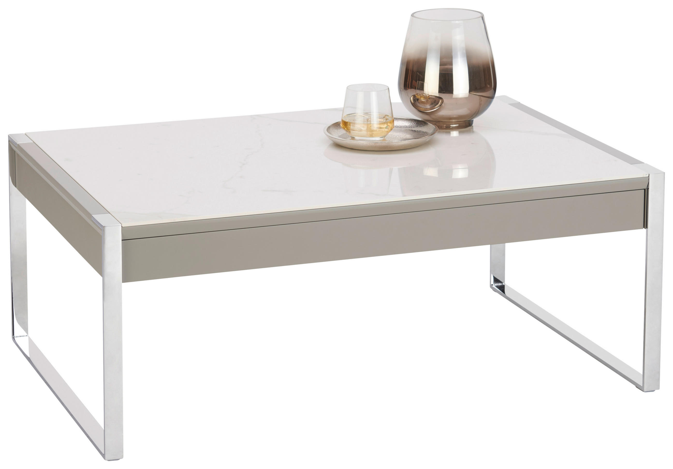 COUCHTISCH in Metall, Keramik, Holzwerkstoff 96/65/38 cm  - Taupe, Design, Keramik/Holzwerkstoff (96/65/38cm) - Bacher