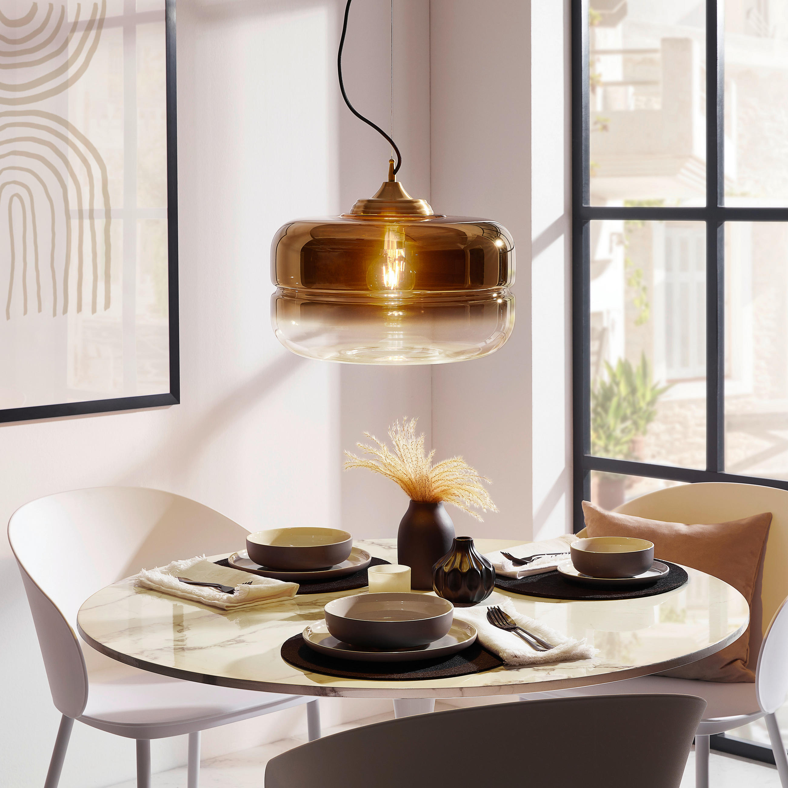 HÄNGELEUCHTE 29/19 cm   - Goldfarben, Trend, Glas (29/19cm) - Light & Living