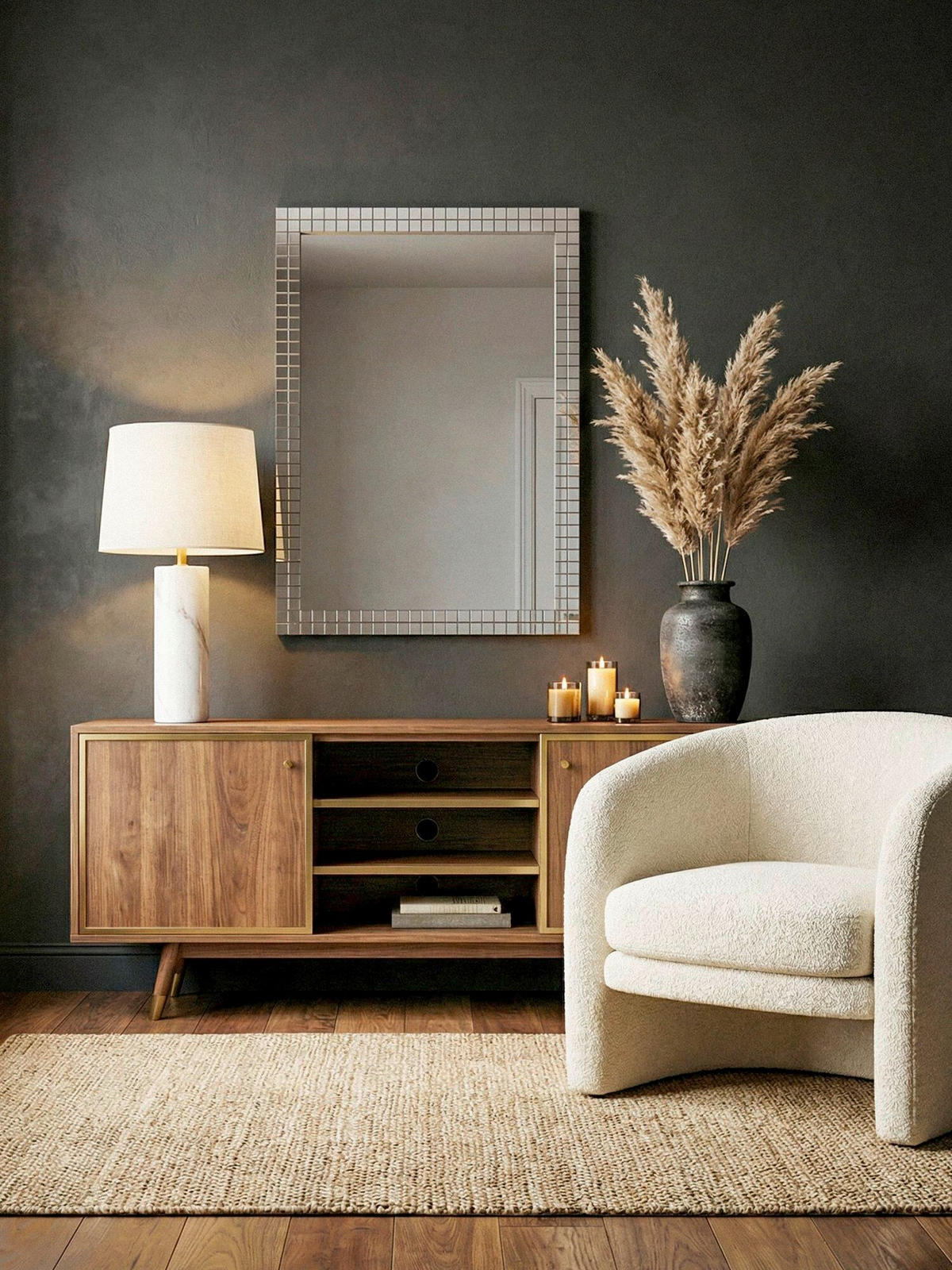 WANDSPIEGEL 60/90/2 cm    in rechteckig  - Schwarz, Design, Glas/Holzwerkstoff (60/90/2cm) - Livetastic