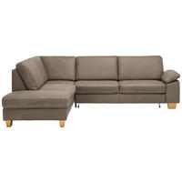 ECKSOFA  in Echtleder Alufarben  235/274 cm  - Eichefarben/Beige, KONVENTIONELL, Leder/Holzwerkstoff (235/274cm) - Beldomo Premium