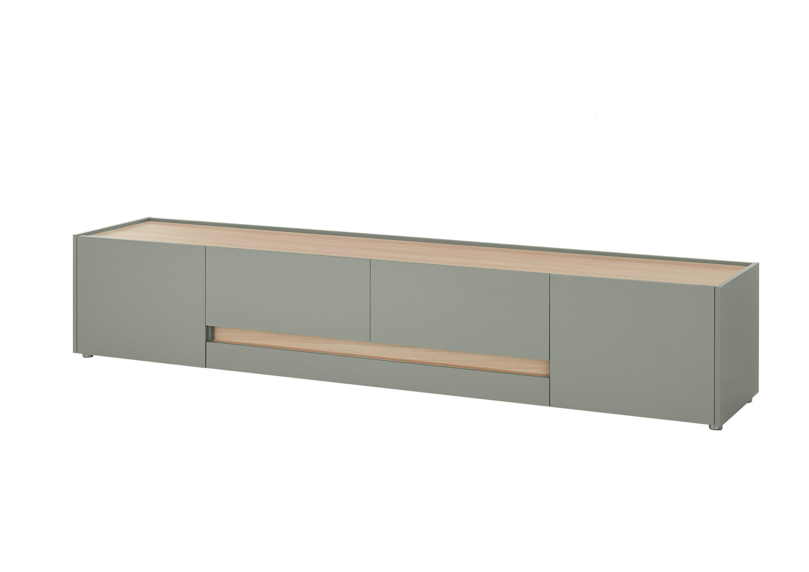 LOWBOARD  223/42/45 cm 2 Schublade(n) Beimöbel erhältlich, stehend  - Eichefarben/Schwarz, Design, Holzwerkstoff/Kunststoff (223/42/45cm) - Modante