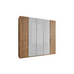 FALTTÜRENSCHRANK 250/236/58 cm 3-türig Weiß, Eiche Bianco  - Schieferfarben/Eiche Bianco, KONVENTIONELL, Glas/Holzwerkstoff (250/236/58cm) - Dieter Knoll