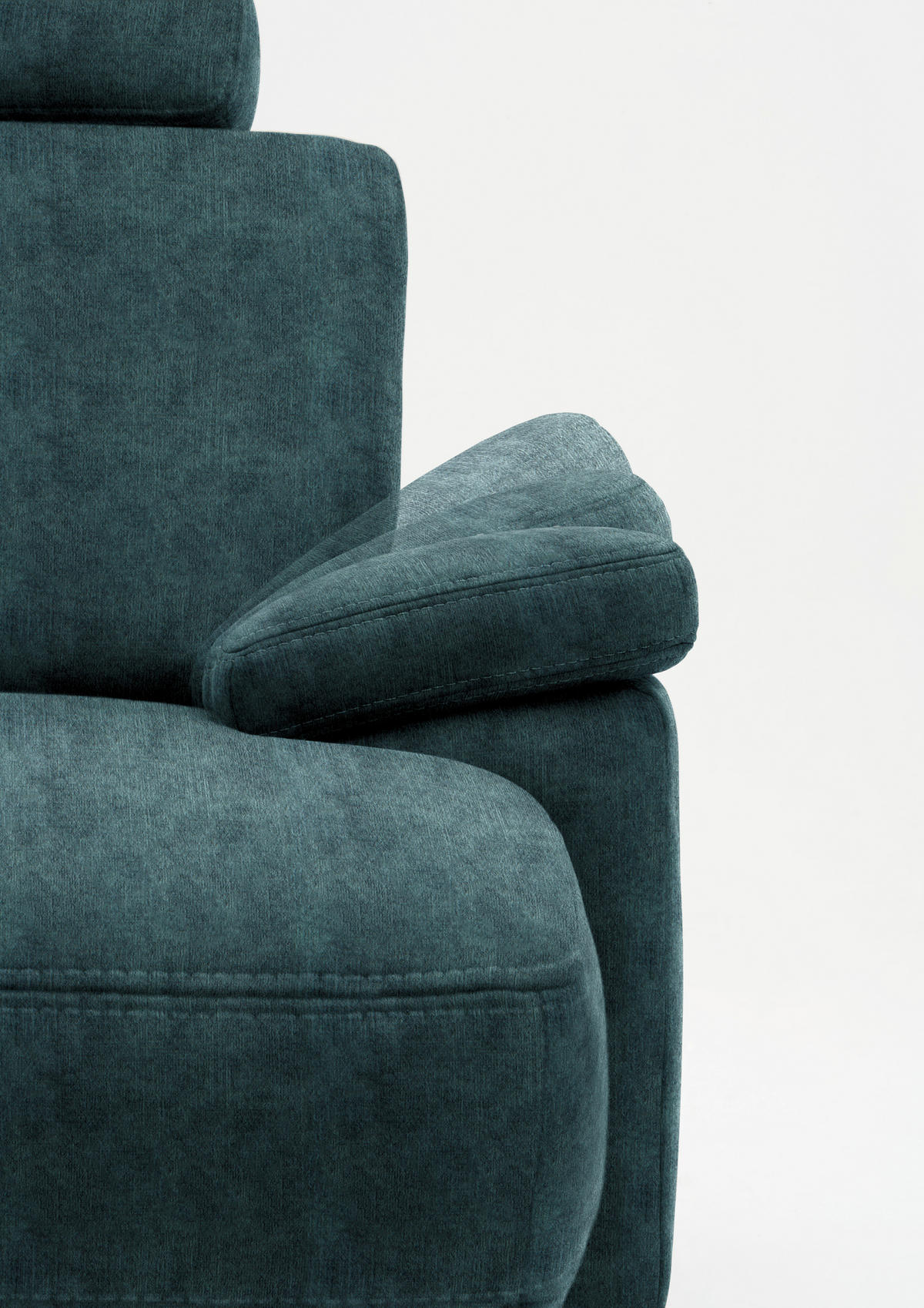 WOHNLANDSCHAFT in Velours Petrol  - Eichefarben/Petrol, Konventionell, Holz/Textil (167/316/235cm) - Beldomo System