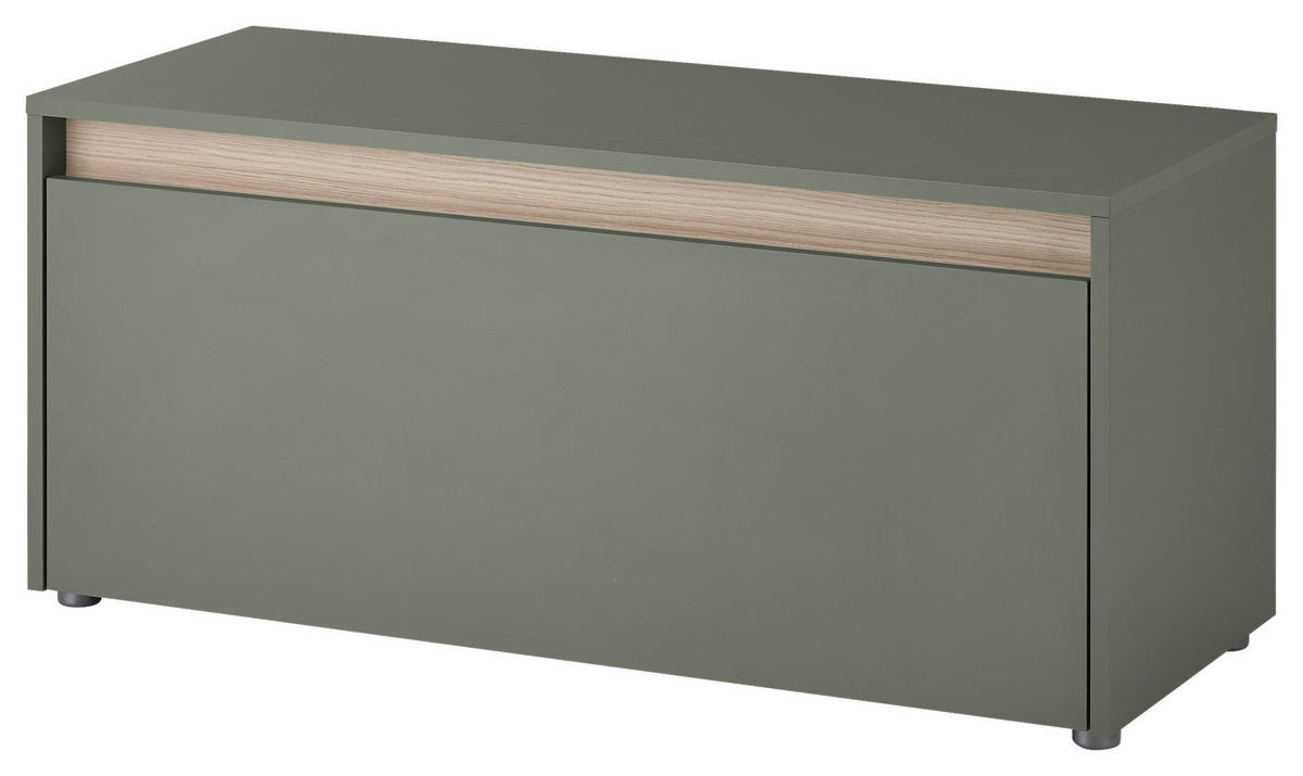GARDEROBENBANK  in 100/45/40 cm  - Eichefarben/Salbeigrün, Design, Kunststoff (100/45/40cm) - Modante