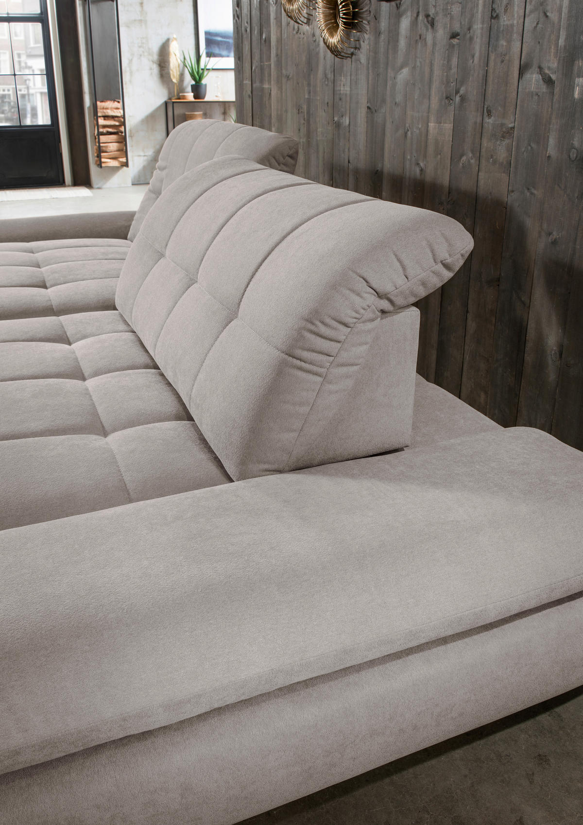 ECKSOFA in Mikrofaser Hellgrau  198/290 cm  - Hellgrau/Schwarz, Design, Textil/Metall (198/290cm) - Xora