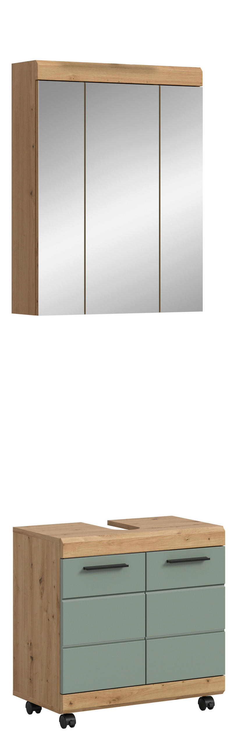 BADRUM 60 cm  - svart/ek Artisan, Trend, trämaterial/glas (60cm) - MID.YOU