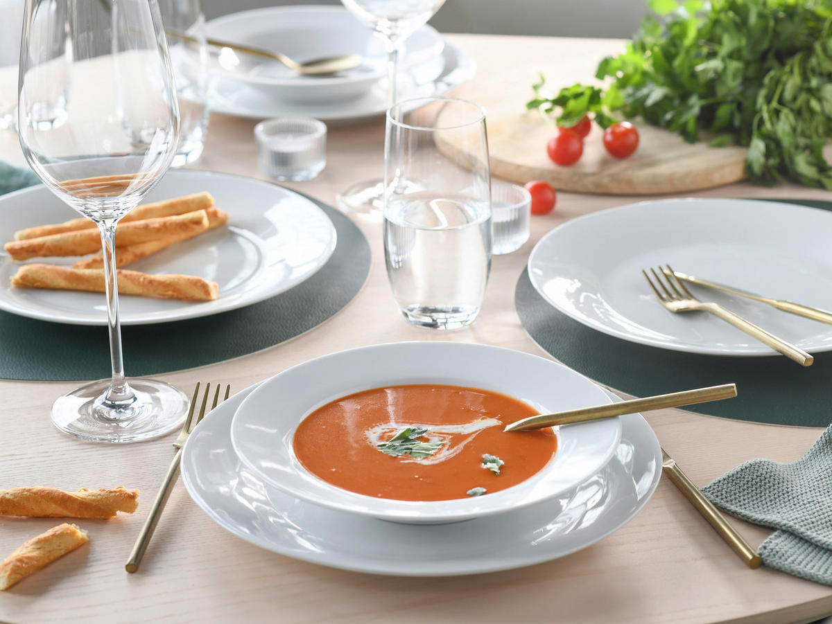 TAFELSERVICE Weiß Base weiß 12-teilig  - Weiß, Basics, Keramik - Creatable