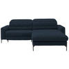 ECKSOFA in Flachgewebe Blau  - Blau/Schwarz, Design, Textil/Metall (252/191cm) - Dieter Knoll