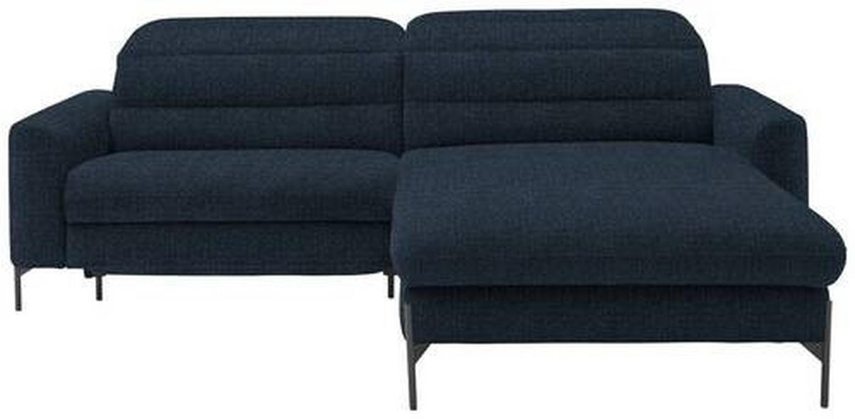 ECKSOFA in Flachgewebe Blau  - Blau/Schwarz, Design, Textil/Metall (252/191cm) - Dieter Knoll