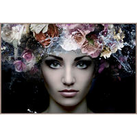 GLASBILD Frauen 120/80 cm  - Lila/Messingfarben, Basics, Glas/Papier (120/80cm) - Monee