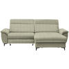 ECKSOFA in Chenille Hellgrün  - Schwarz/Hellgrün, Design, Textil/Metall (185/256cm) - Stylife