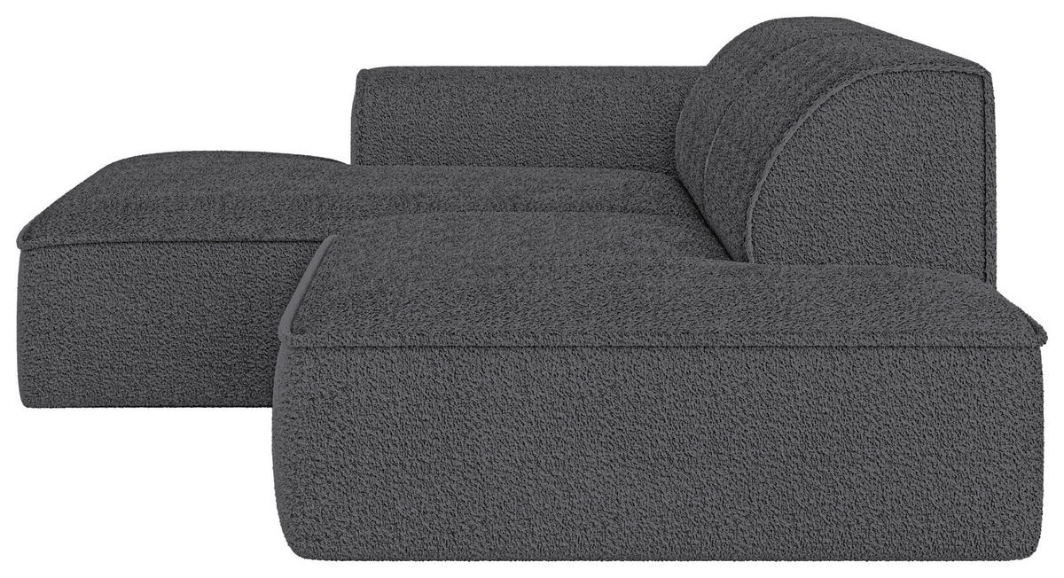 ECKSOFA Cord Graphitfarben  - Graphitfarben/Schwarz, Konventionell, Holzwerkstoff/Kunststoff (294/165cm) - Livetastic