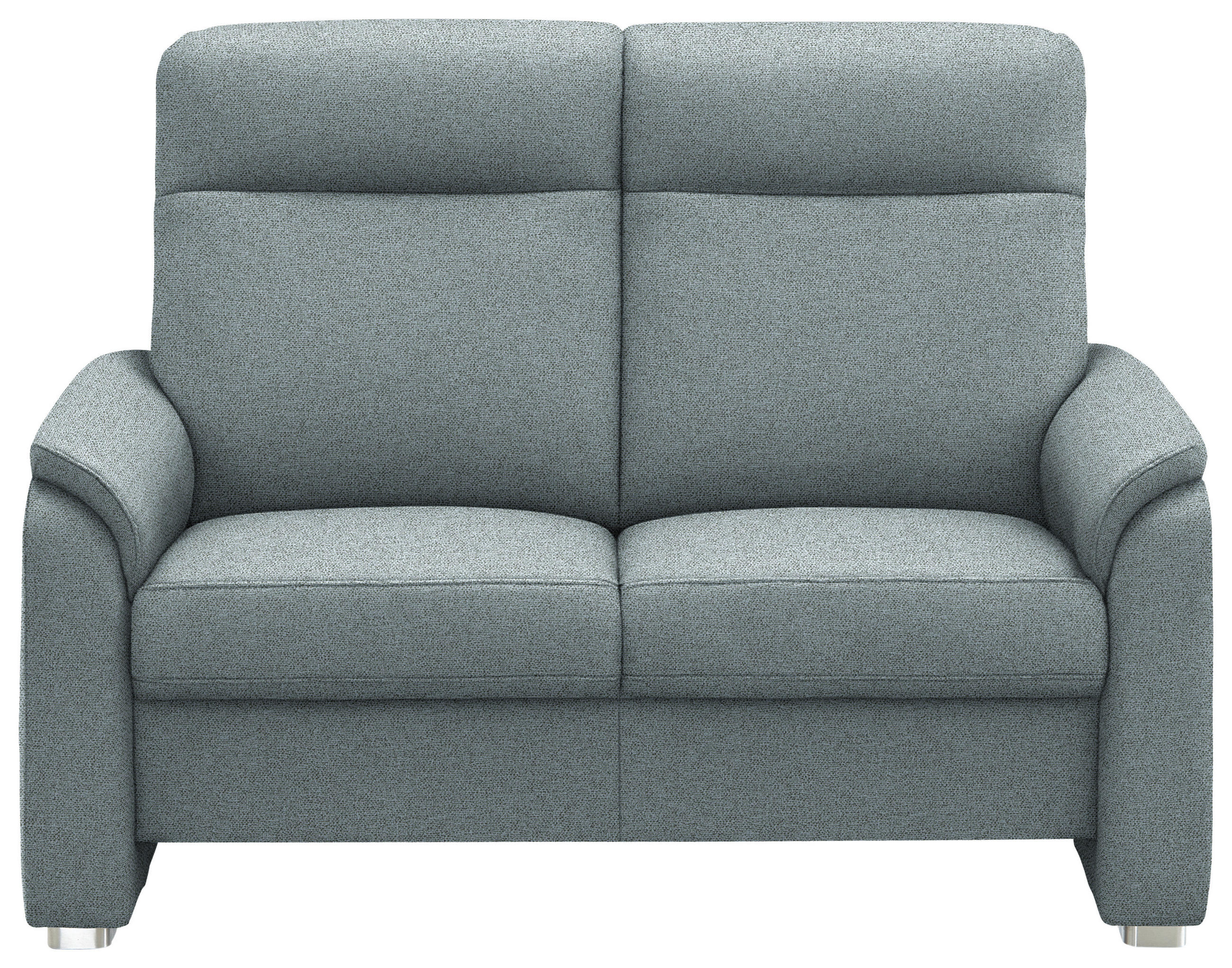 2-SITZER-SOFA Flachgewebe Graublau  - Graublau/Alufarben, Konventionell, Textil/Metall (156/107/95cm) - Beldomo Comfort