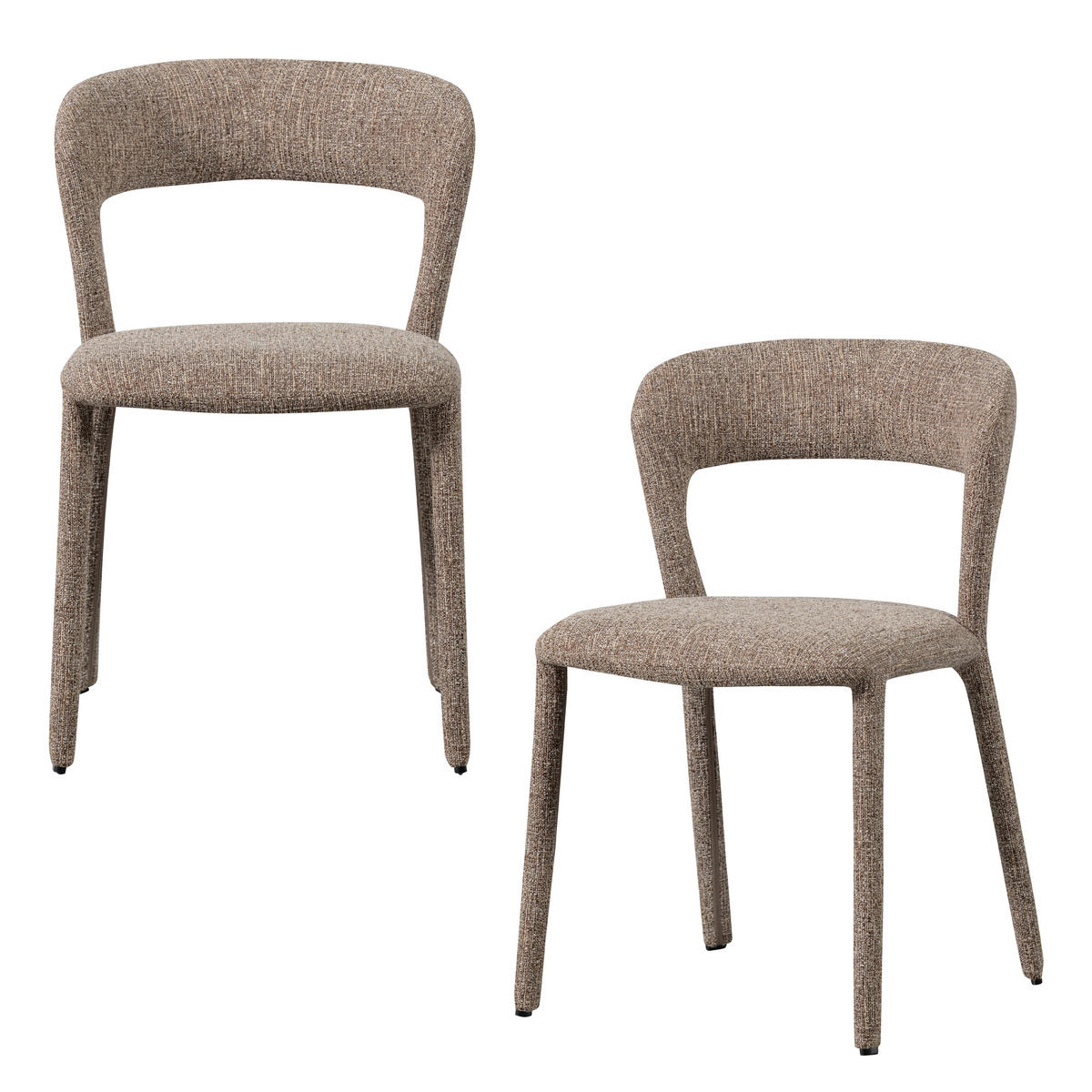 STUHL-SET 2 Stück  in Webstoff  - Sandfarben/Braun, MODERN, Textil (51/76/56cm) - Livetastic