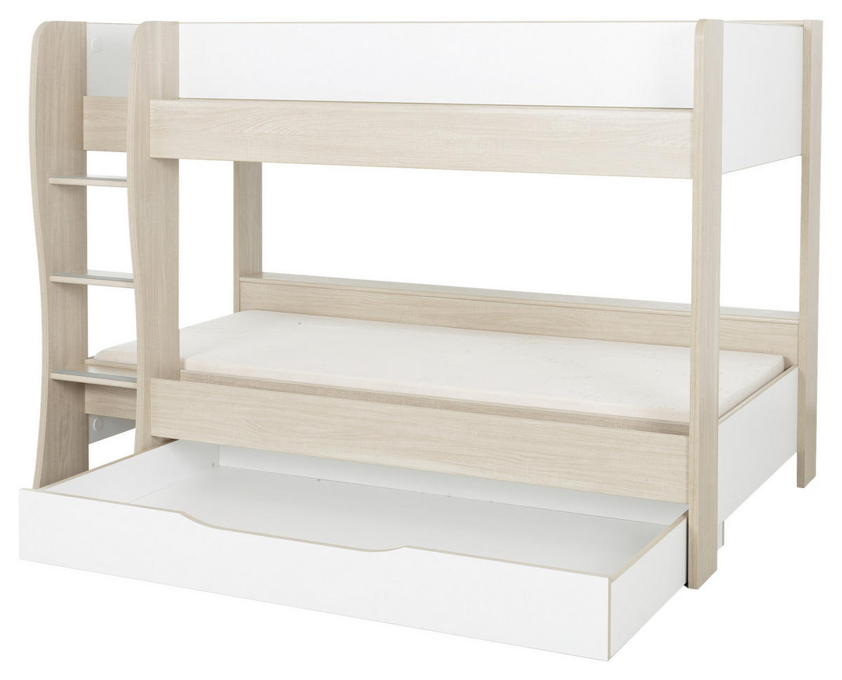 ETAGENBETT - Eichefarben, MODERN, Holzwerkstoff (90/200cm) - MID.YOU