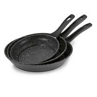 PFANNENSET BRATmaxx Carbonstahl 3-teilig  - Anthrazit, Basics, Kunststoff/Metall (20/24/28cm) - BRATMAXX