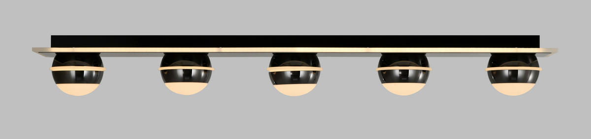 LED-DECKENLEUCHTE Biarritz 40/40/14 cm  - Schwarzchrom, Design, Kunststoff/Metall (40/40/14cm)