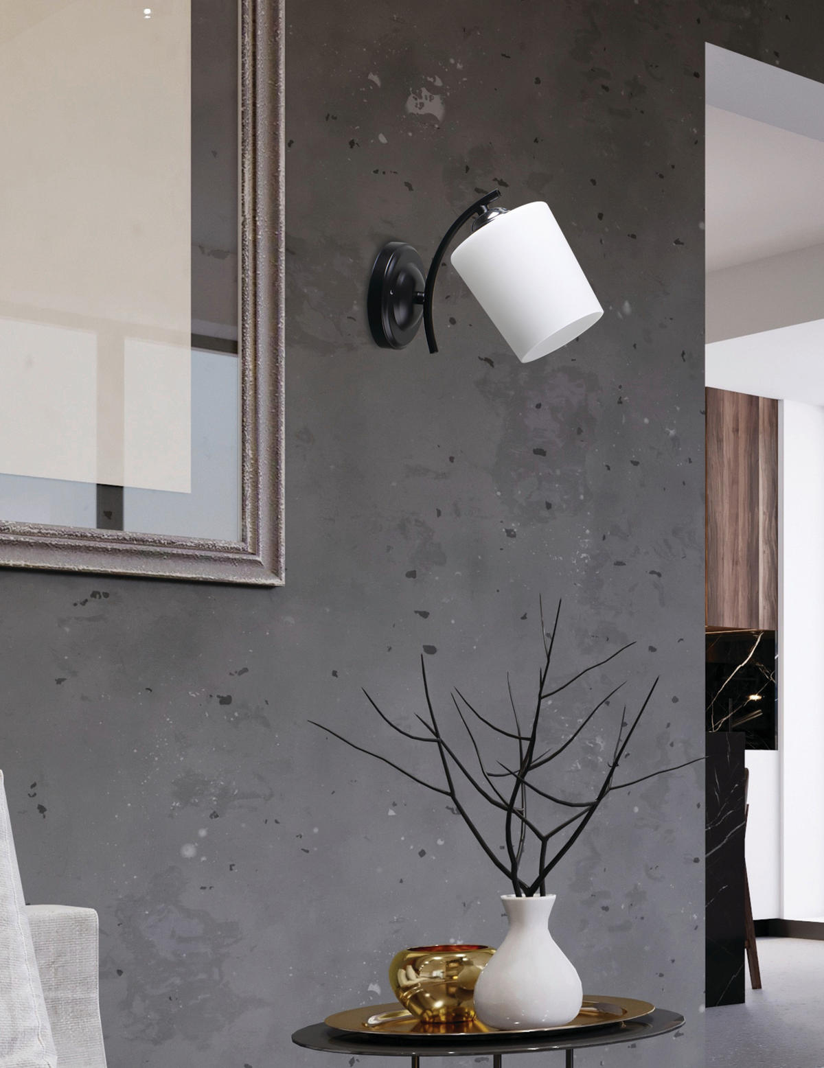 WANDLEUCHTE 22/11/18 cm   - Chromfarben/Schwarz, KONVENTIONELL, Metall (22/11/18cm)