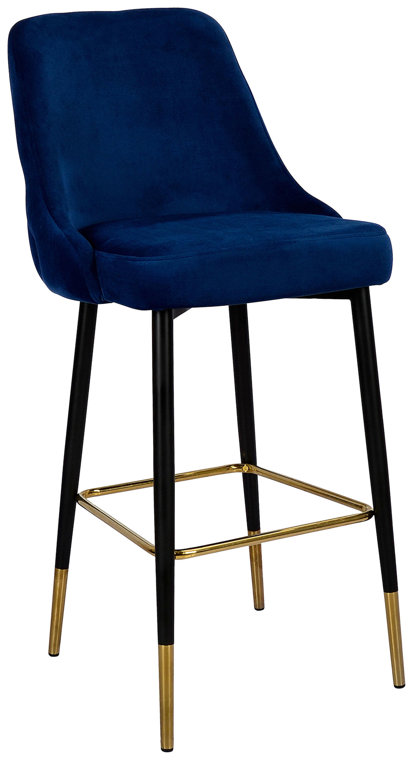 BARHOCKER in Textil Blau  - Blau/Goldfarben, MODERN, Textil/Metall (53/110/57cm) - Kayoom