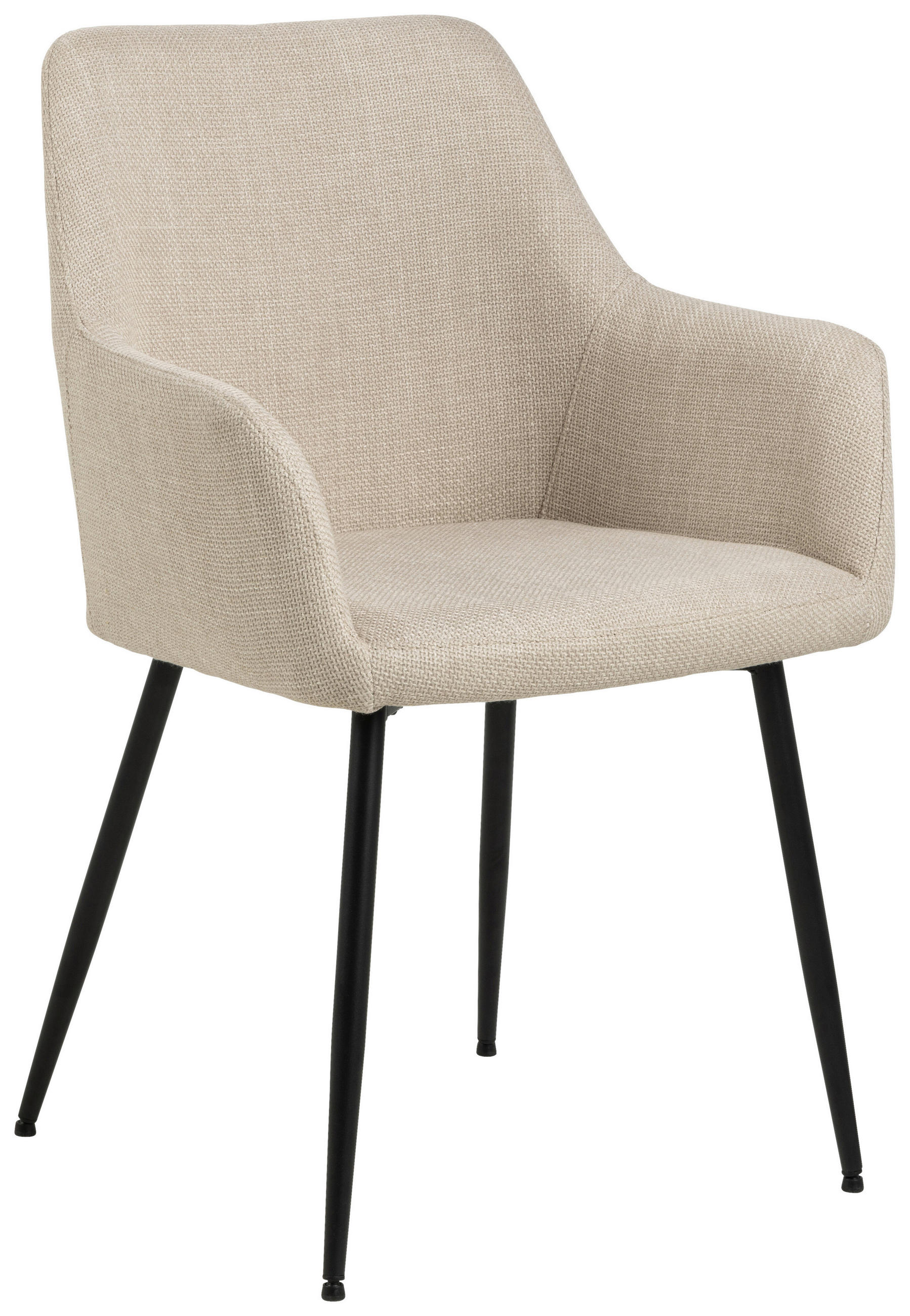 STOLICA S NASLONOM ZA RUKE bež tekstil - bež/crna, Design, tekstil/metal (59/85/59cm) - MID.YOU