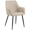 ARMLEHNSTUHL  in Webstoff  - Beige/Schwarz, Design, Textil/Metall (59/85/59cm) - MID.YOU
