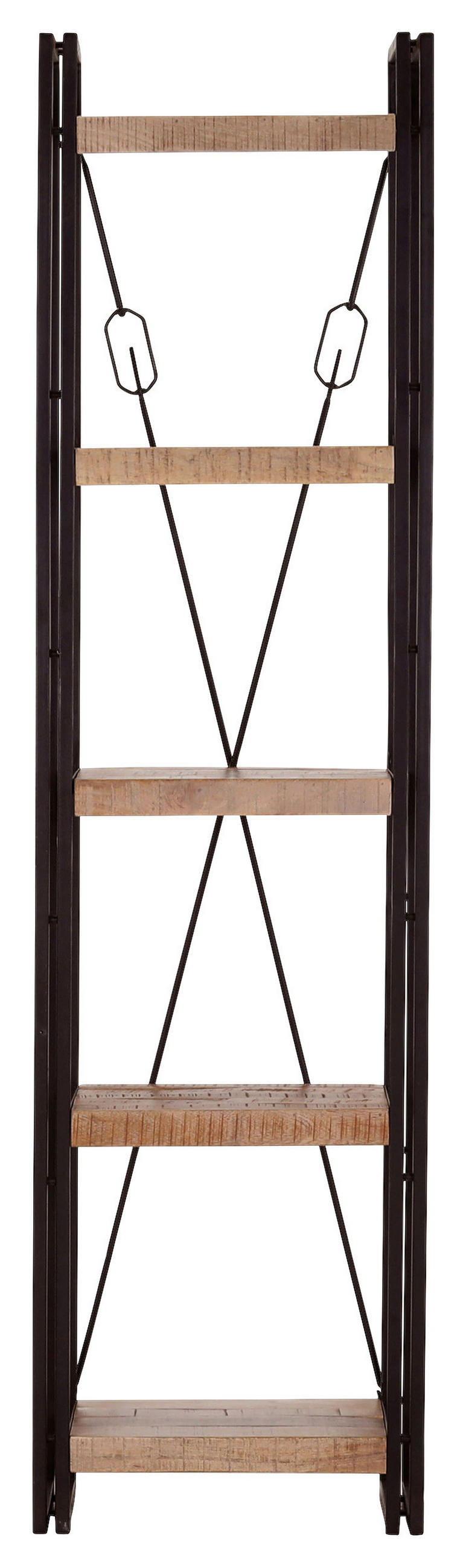 REGAL  52/200/40 cm Naturfarben, Schwarz  - Schwarz/Naturfarben, Design, Holz/Metall (52/200/40cm) - Landscape
