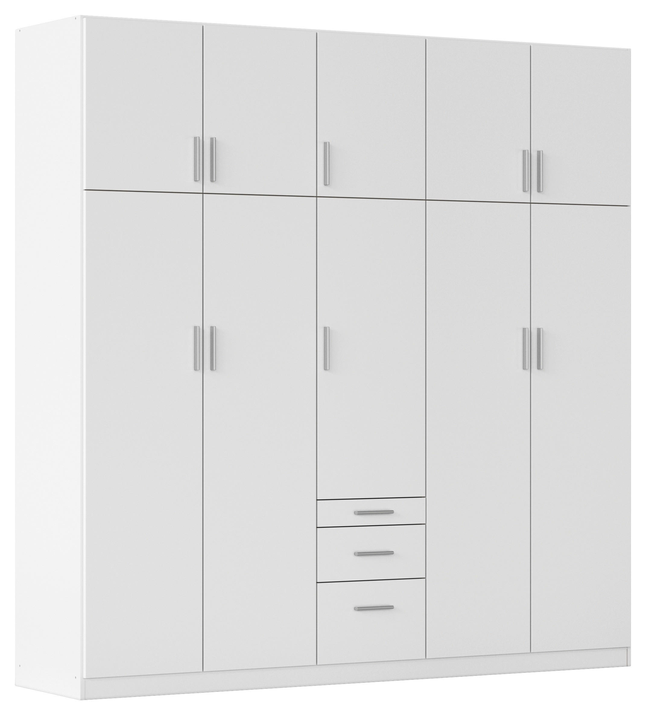 DREHTÜRENSCHRANK in Weiss - Weiss/Alufarben, Design, Holzwerkstoff/Kunststoff (226/229/54cm) - Rauch Möbel