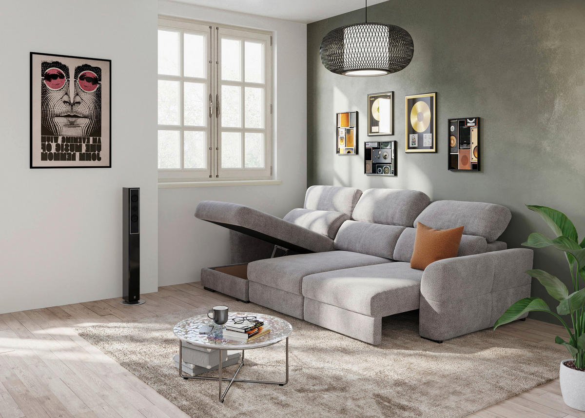 ECKSOFA in Mikrofaser Taupe  - Taupe, Konventionell, Textil (216/262cm) - MID.YOU