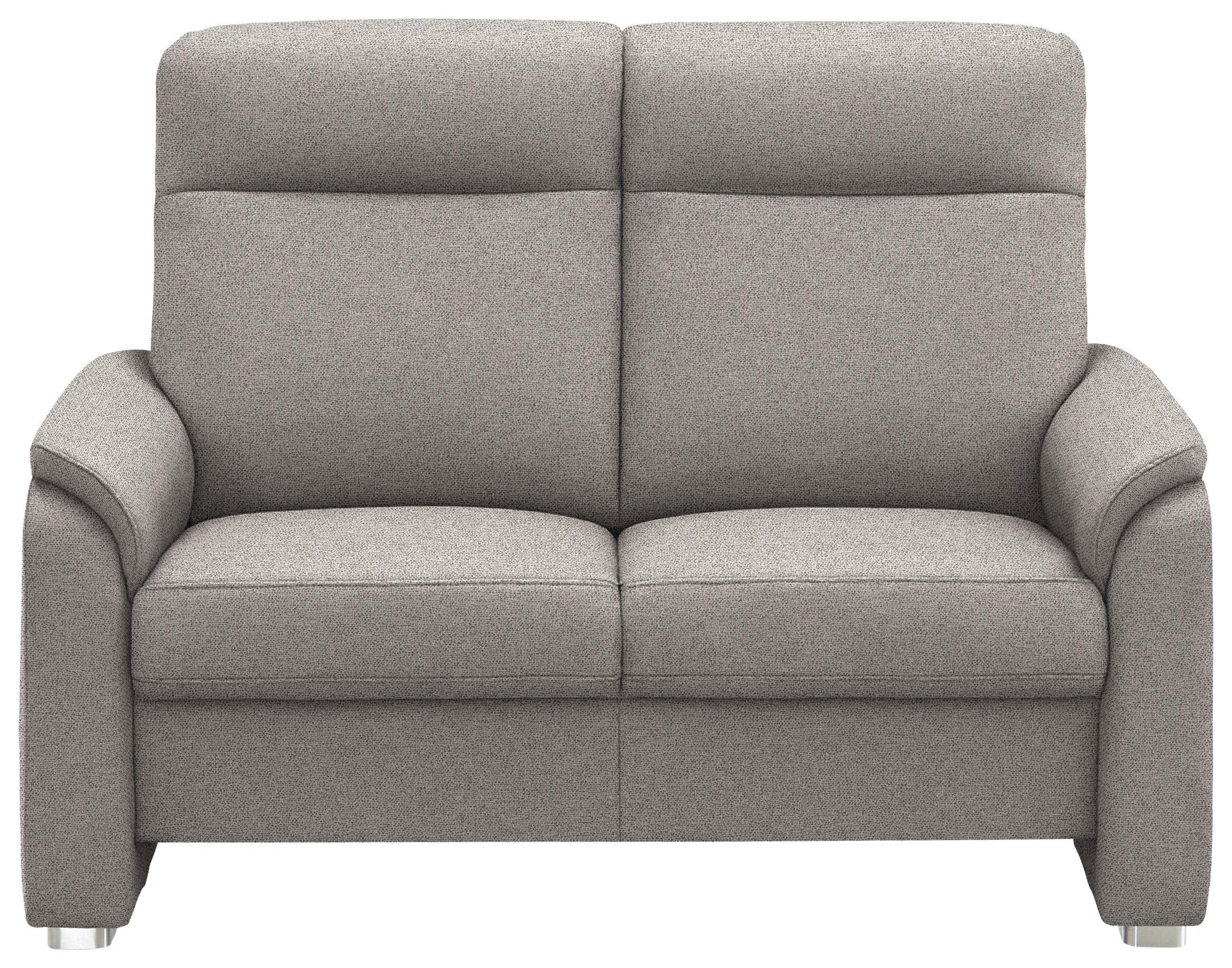 2-SITZER-SOFA Flachgewebe Graubraun  - Graubraun/Alufarben, Konventionell, Textil/Metall (156/107/95cm) - Beldomo Comfort
