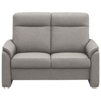 2-SITZER-SOFA Flachgewebe Graubraun  - Graubraun/Alufarben, Konventionell, Textil/Metall (156/107/95cm) - Beldomo Comfort